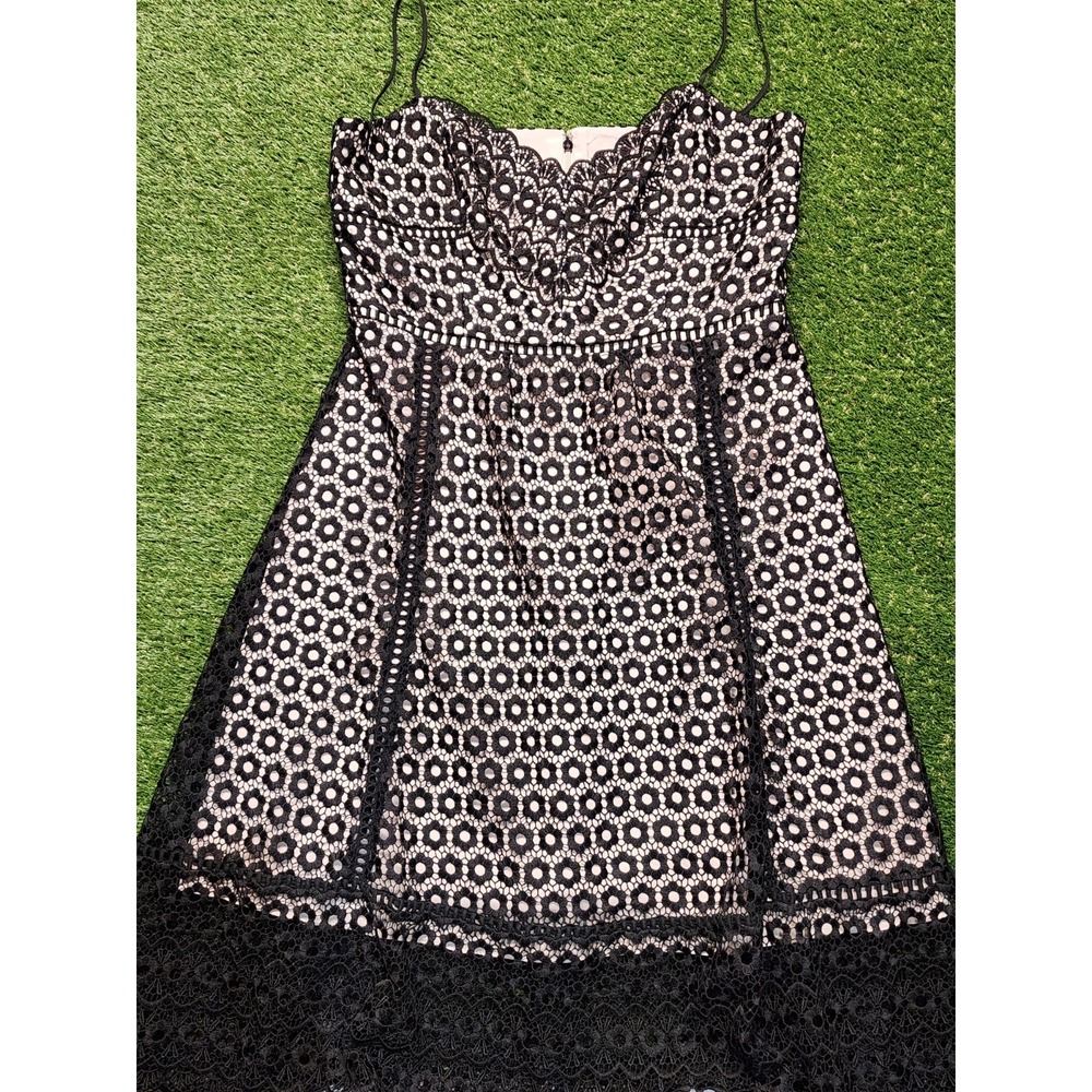 J. Crew Size 12 Daisy black lace spaghetti strap dress Cocktail